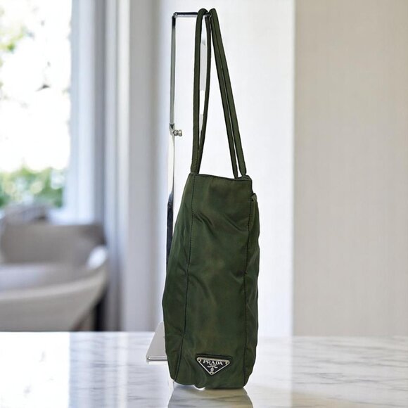 Prada Green Bolsa Nylon Tote Bag w/ Authentication Card - Picture 3 of 11